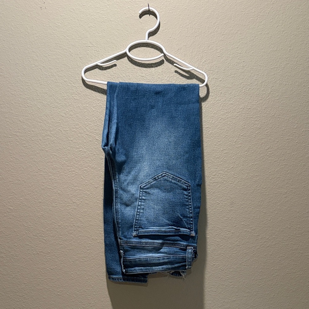 SO Juniors Vintage Vibe High Rise Ankle Skinny Jeans Blue Distressed Size 9/29W - Picture 3 of 14